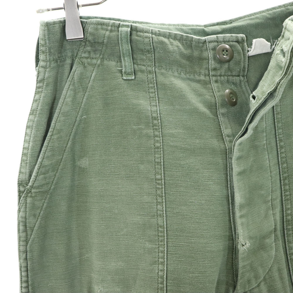 US ARMY 70s Vintage Cotton Sateen Baker Pants Khaki Size W30