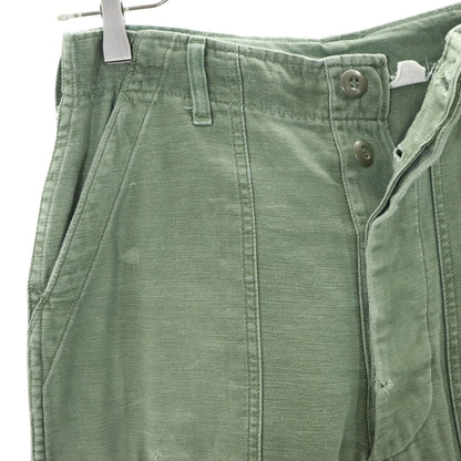 US ARMY 70s Vintage Cotton Sateen Baker Pants Khaki Size W30
