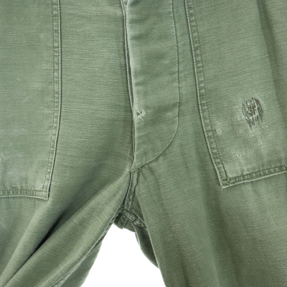 US ARMY 70s Vintage Cotton Sateen Baker Pants Khaki Size W30