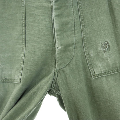 US ARMY 70s Vintage Cotton Sateen Baker Pants Khaki Size W30