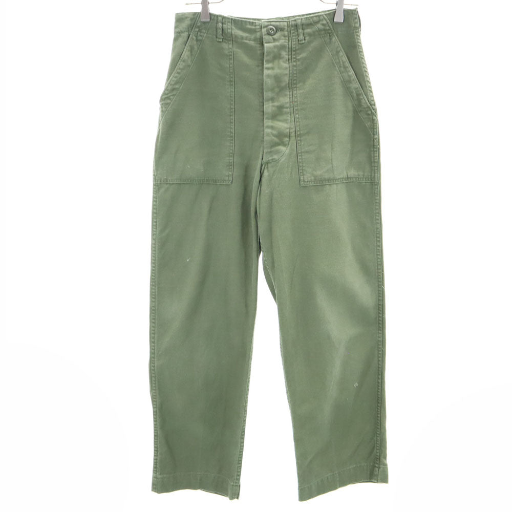 US ARMY 70s Vintage Baker Pants Cotton Sateen Green Size W30