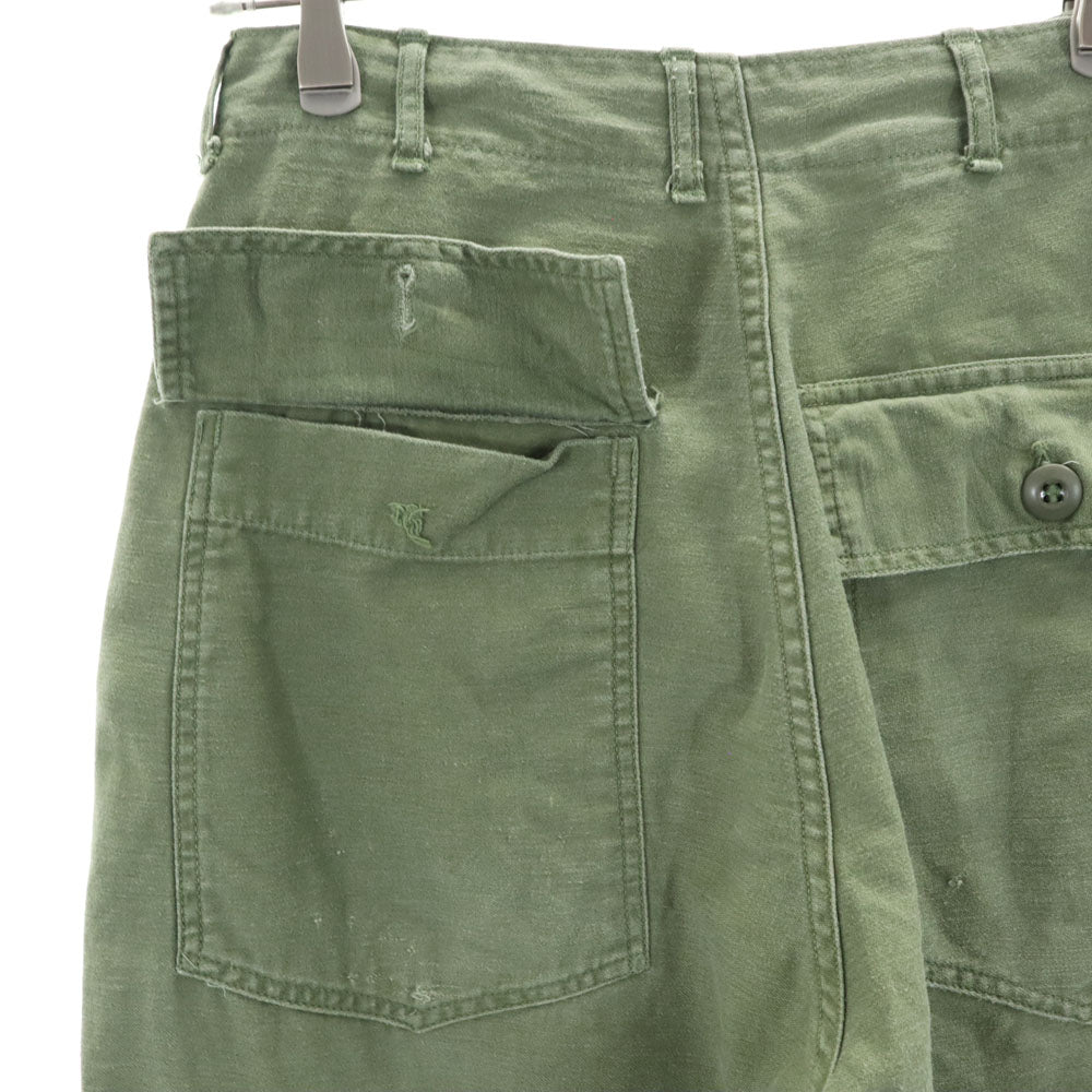 US ARMY 70s Vintage Baker Pants Cotton Sateen Green Size W30