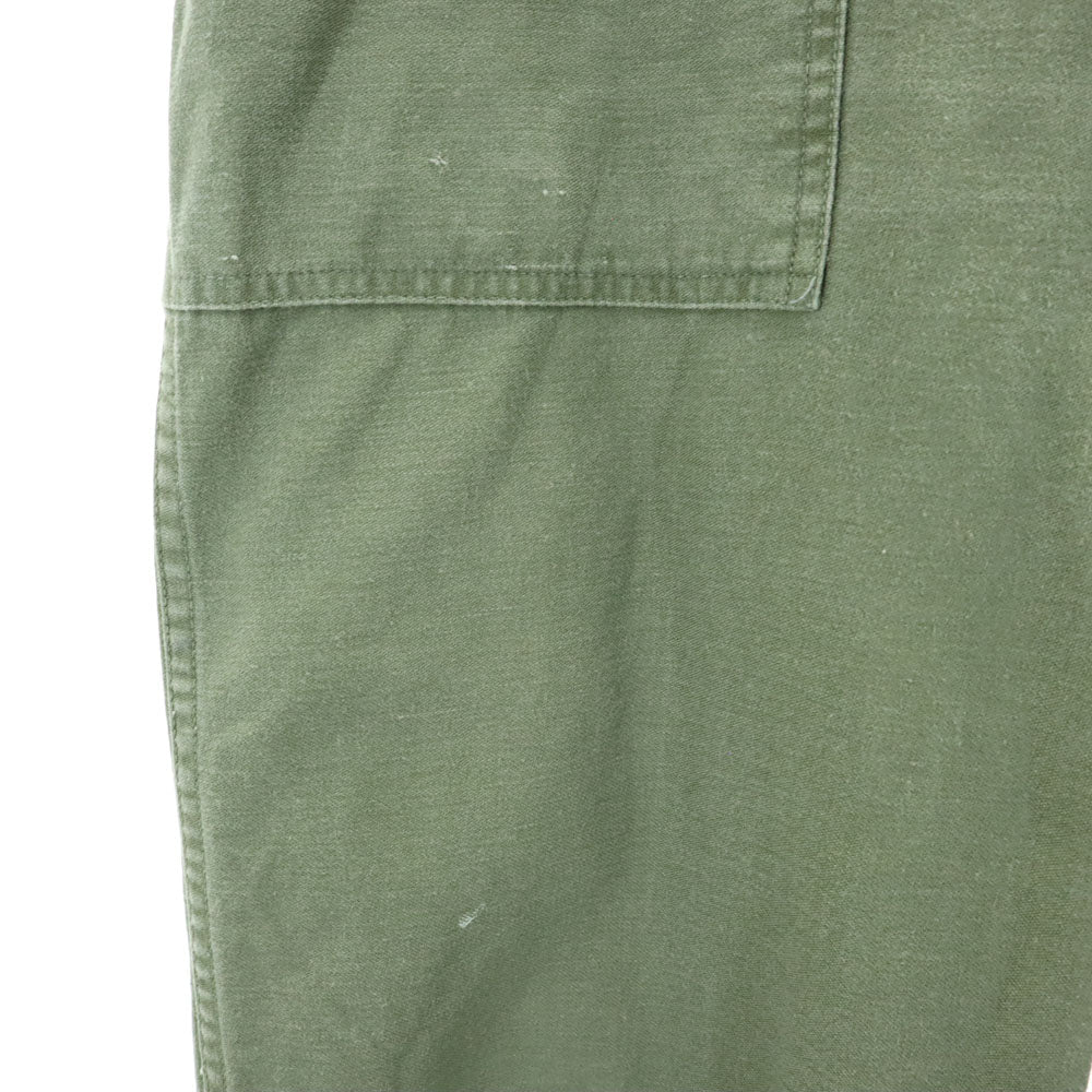US ARMY 70s Vintage Baker Pants Cotton Sateen Green Size W30