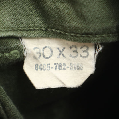 US ARMY 70s Vintage Baker Pants Cotton Sateen Green Size W30