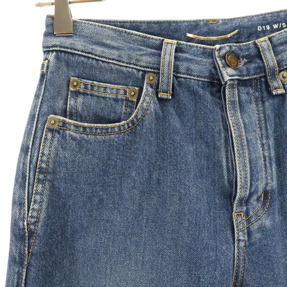 SAINT LAURENT Washed Blue Tapered Button Fly Jeans Size W24