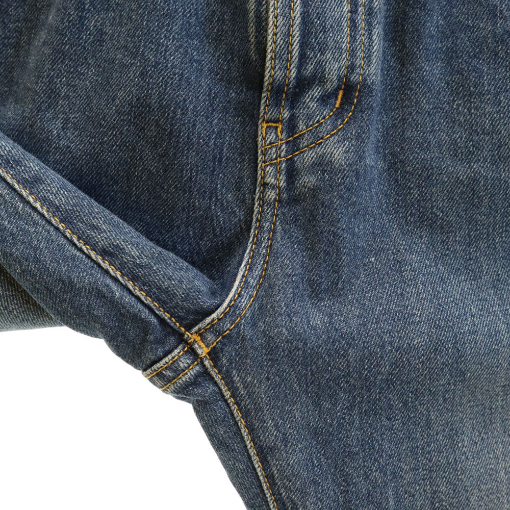 SAINT LAURENT Washed Blue Tapered Button Fly Jeans Size W24