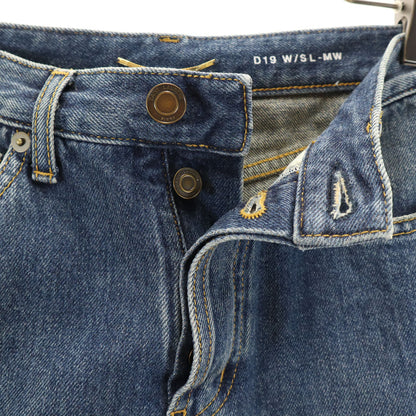 SAINT LAURENT Washed Blue Tapered Button Fly Jeans Size W24