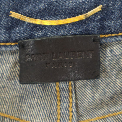SAINT LAURENT Washed Blue Tapered Button Fly Jeans Size W24