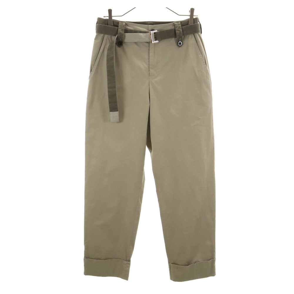 Sacai 23SS Wool Blend Belted Chinos Ash Beige Size 1