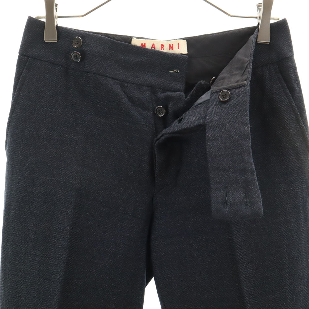 MARNI Italian Wool Blend Trousers Charcoal Navy Size 38