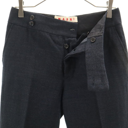 MARNI Italian Wool Blend Trousers Charcoal Navy Size 38