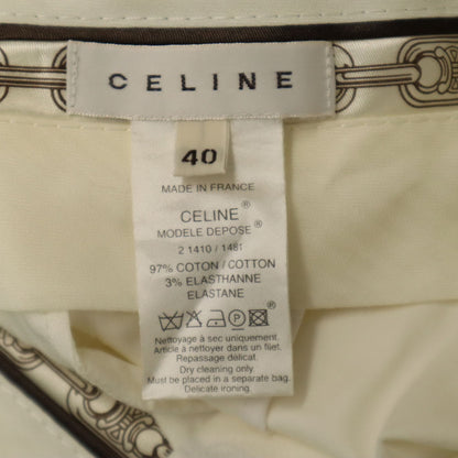 CELINE French Made Cotton Pants White Size 40