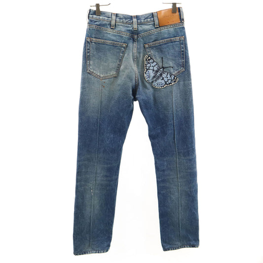 GUCCI Italian-made Distressed Jeans Black Size 26