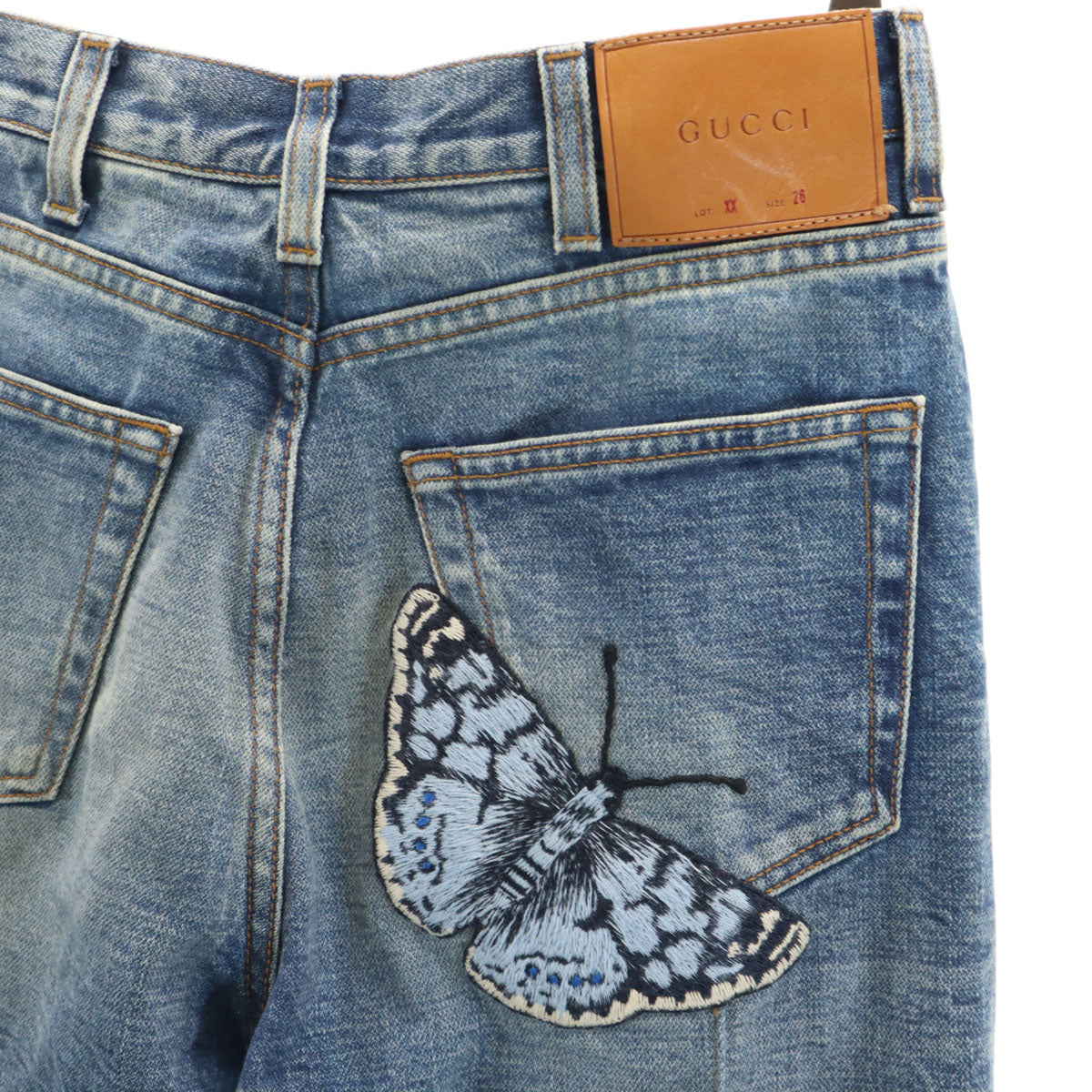 GUCCI Italian-made Distressed Jeans Black Size 26