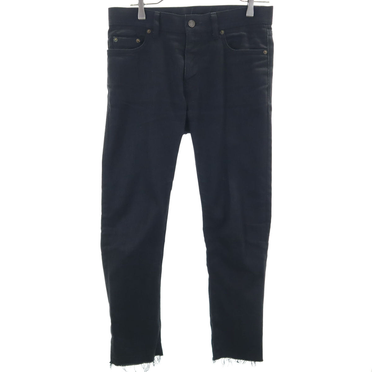 SAINT LAURENT Cut-Off Detail Black Pants Size W29