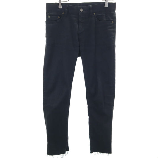 SAINT LAURENT Cut-Off Detail Black Pants Size W29