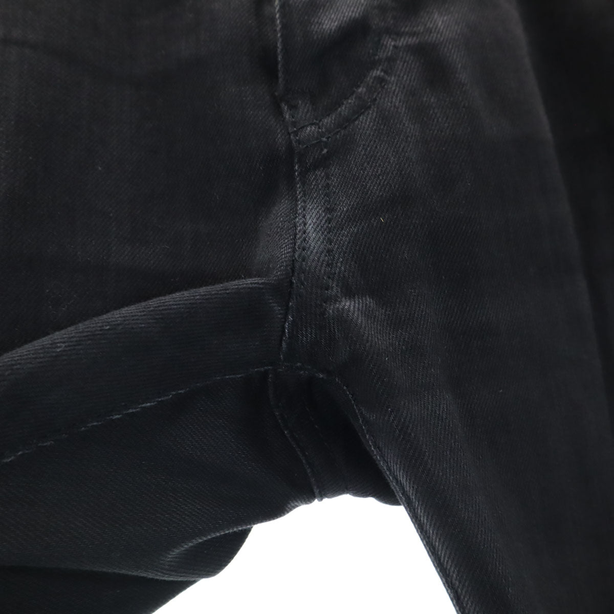 SAINT LAURENT Cut-Off Detail Black Pants Size W29