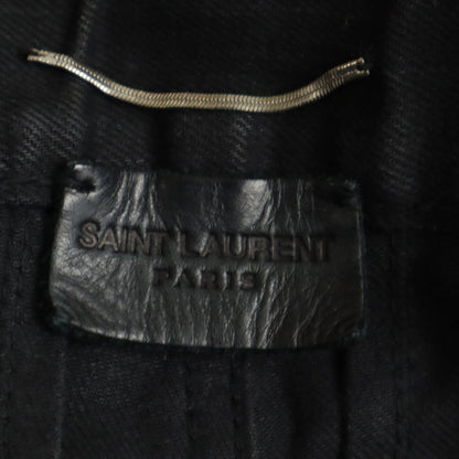 SAINT LAURENT Cut-Off Detail Black Pants Size W29