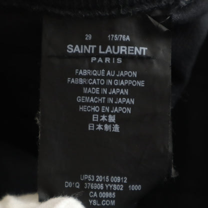SAINT LAURENT Cut-Off Detail Black Pants Size W29