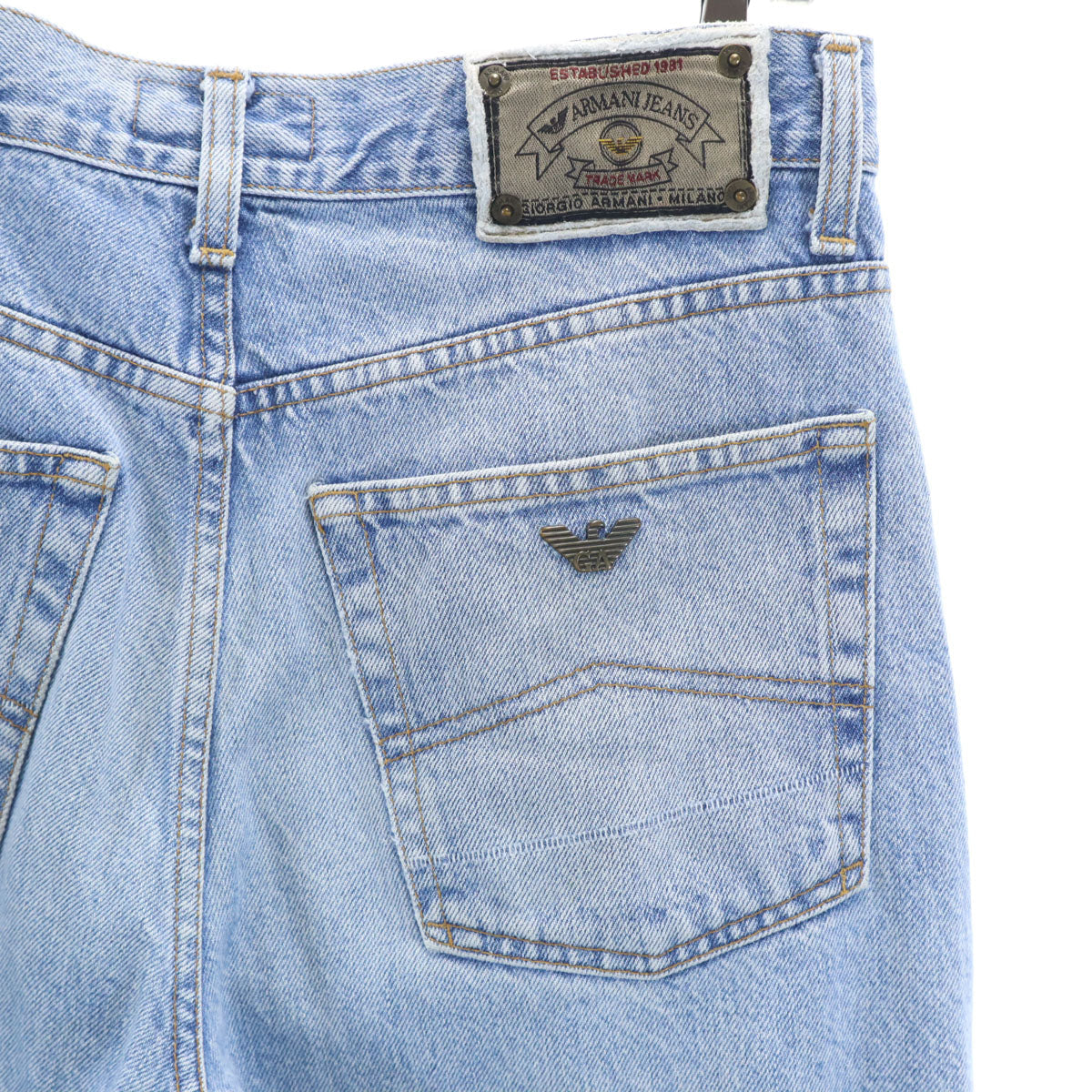 ARMANI JEANS 90s Italian Tapered Washed Denim Jeans Size W34