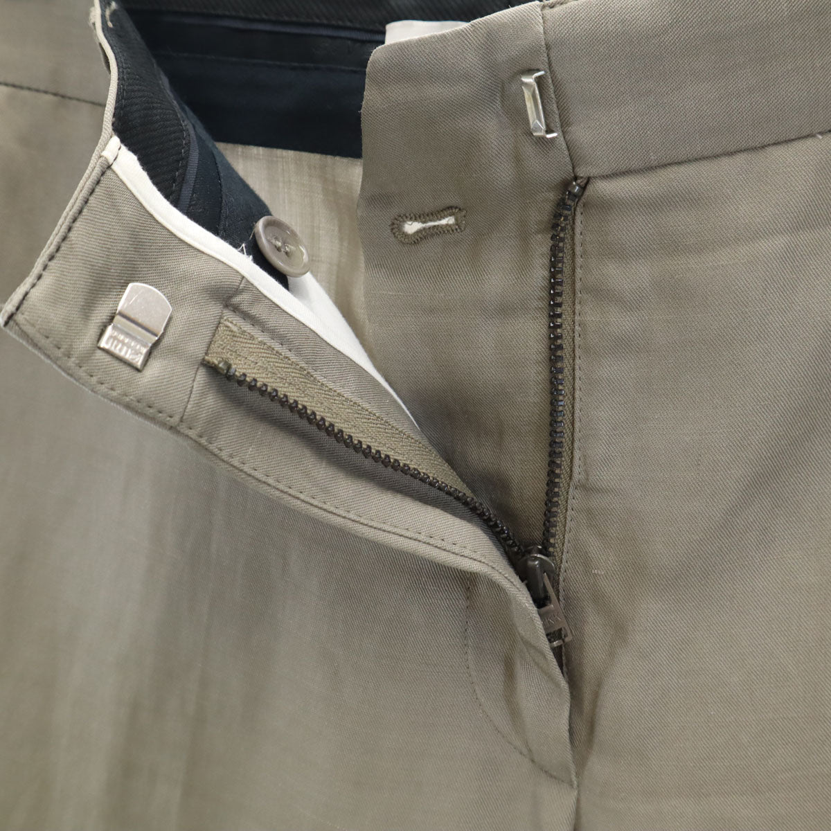 GIVENCHY Linen Blend Slacks Grey Brown Size 36