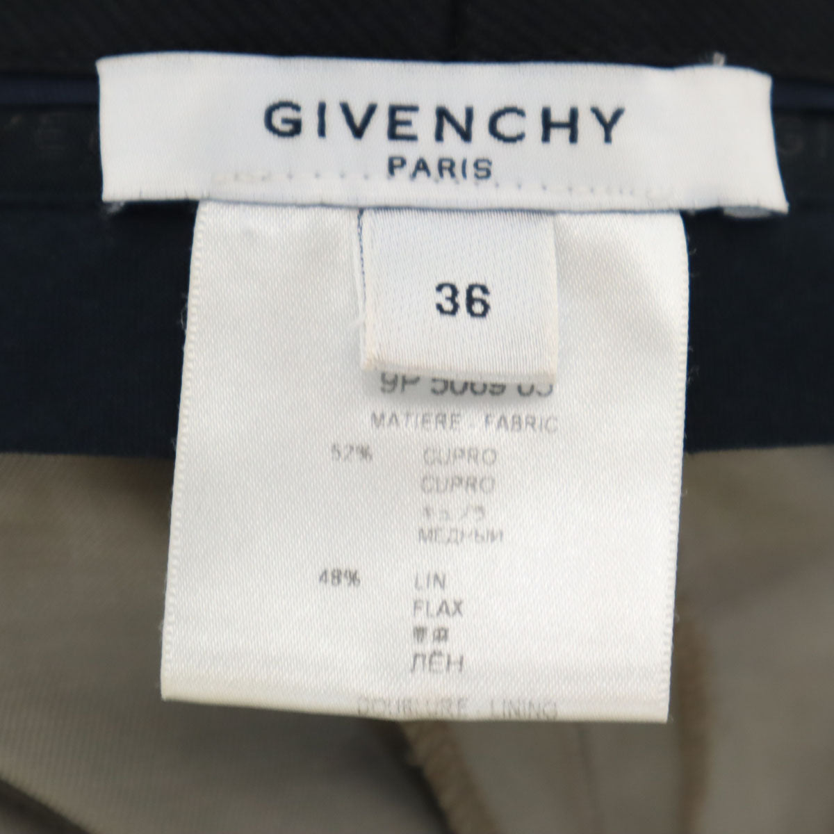 GIVENCHY Linen Blend Slacks Grey Brown Size 36