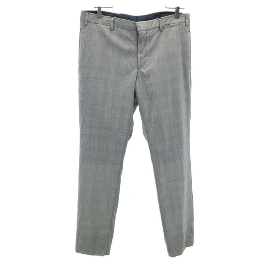 PRADA Hungarian Made Glen Check Slacks Gray Size 48R