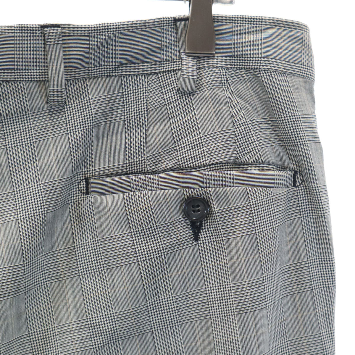 PRADA Hungarian Made Glen Check Slacks Gray Size 48R