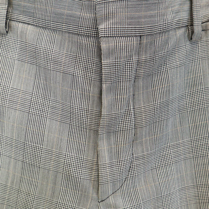 PRADA Hungarian Made Glen Check Slacks Gray Size 48R
