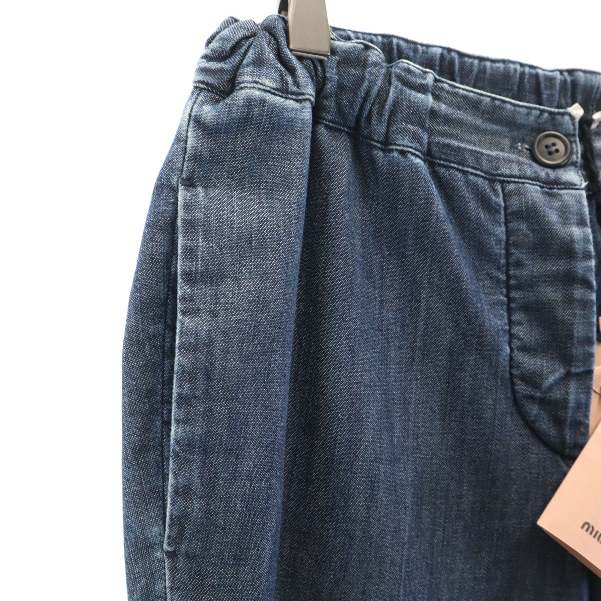 MIUMIU Denim-Like Easy Ankle Pants Navy Size 38
