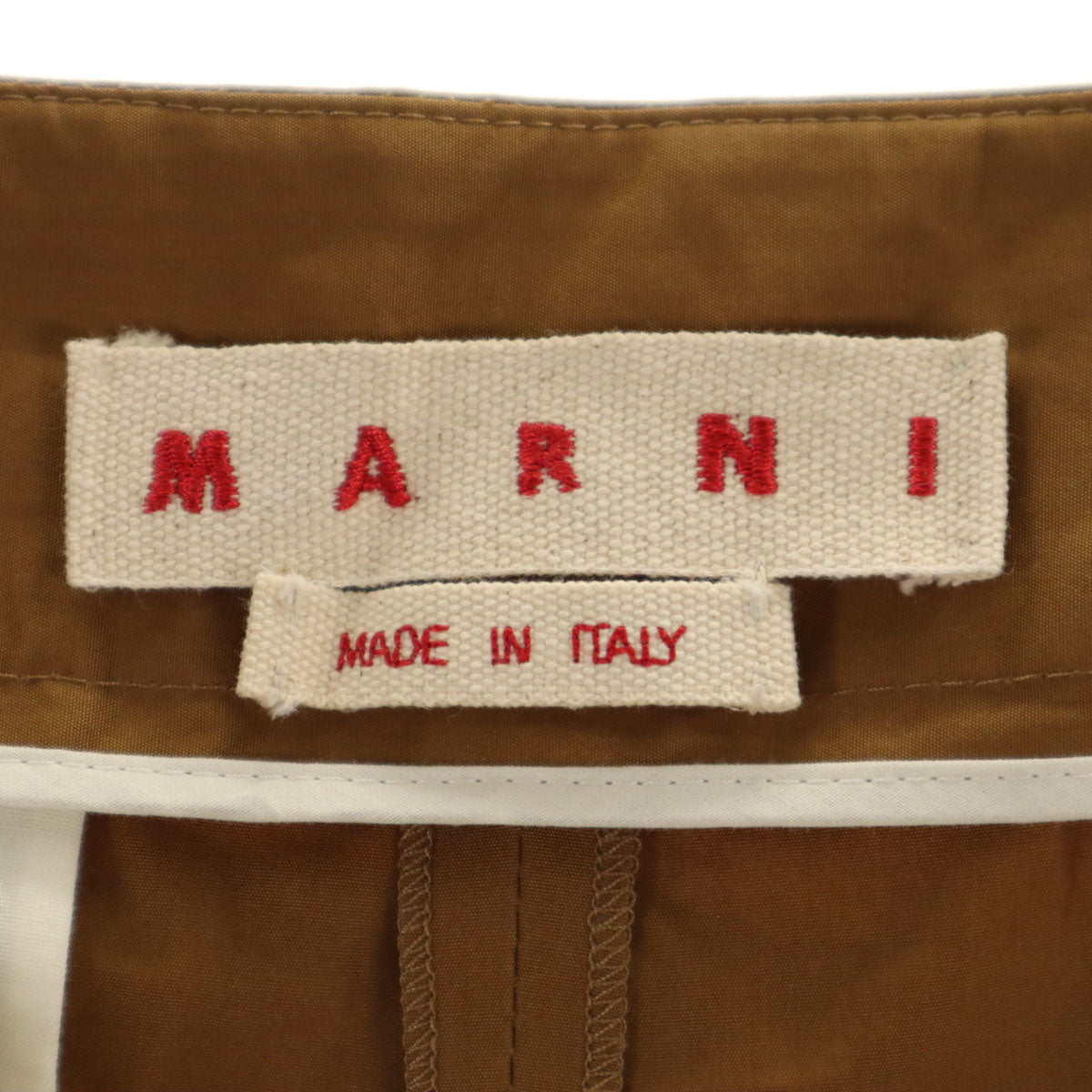 MARNI Italian High-Waist Wide-Leg Pants Brown Size 40