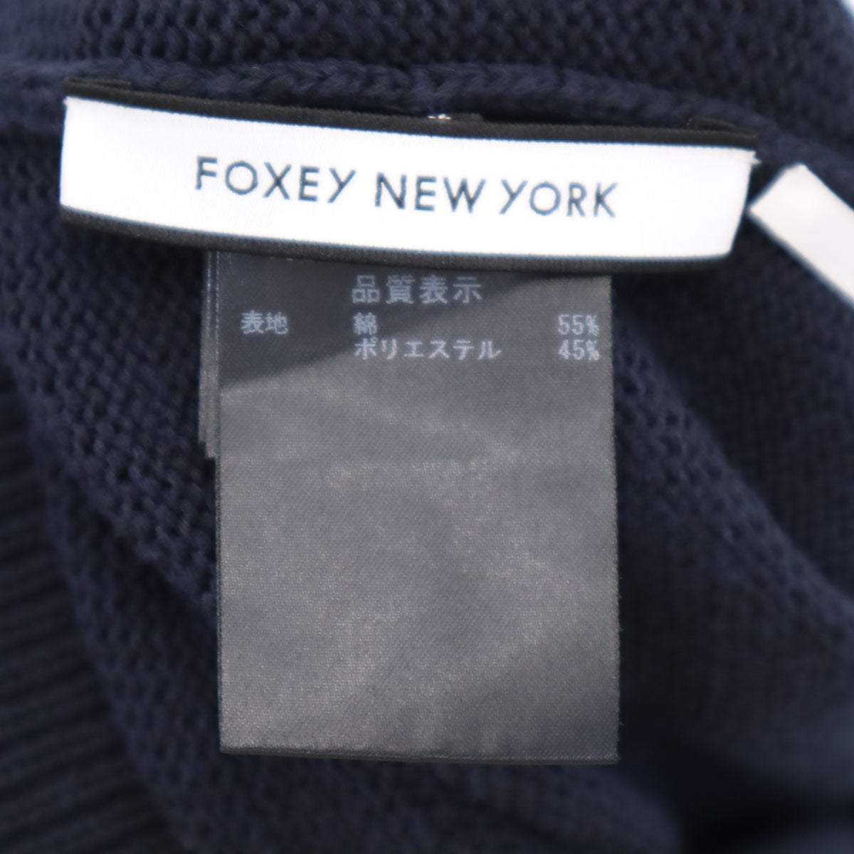 FOXEY NEW YORK Knit Sweater Navy Size 42