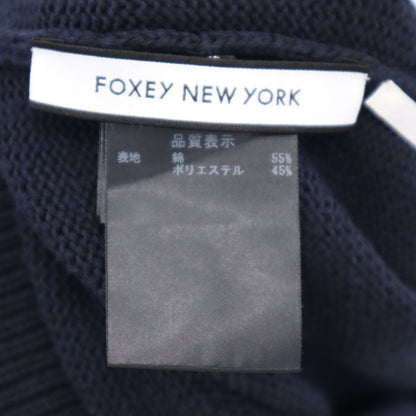 FOXEY NEW YORK Knit Sweater Navy Size 42