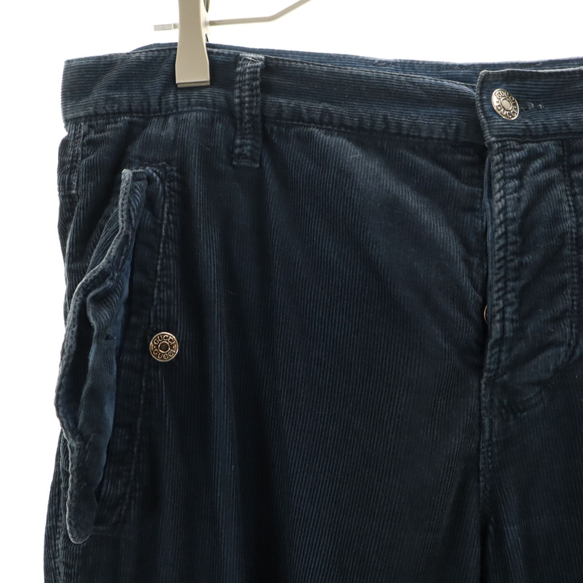 GUCCI Made in Italy Corduroy Cargo Pants Blue Size L