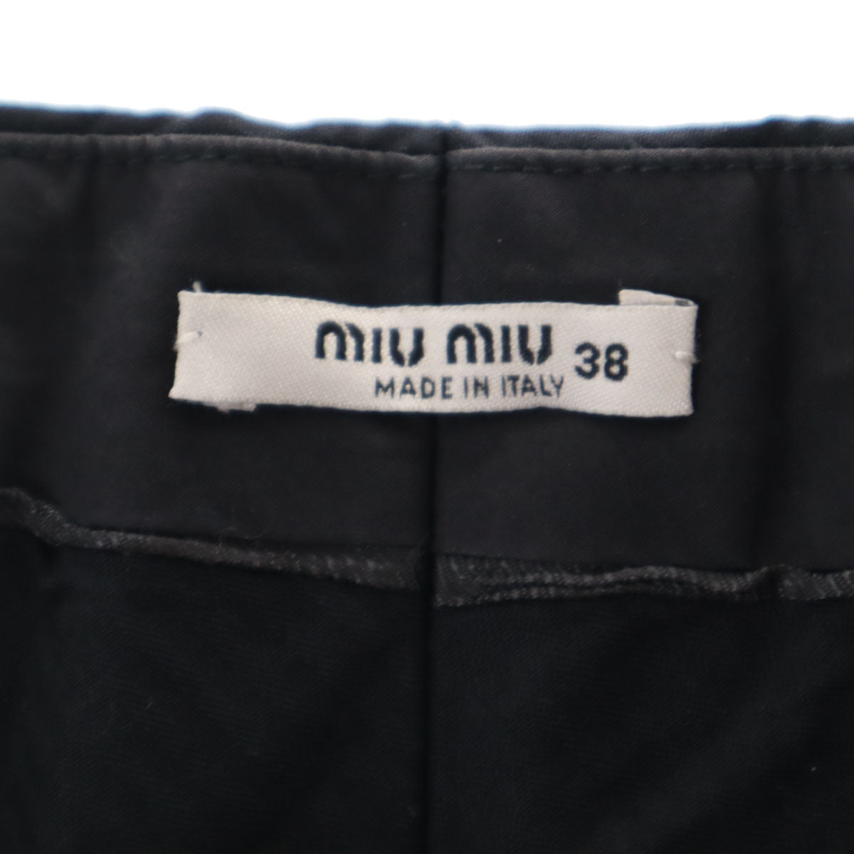 MIUMIU Italian Tapered Pants Black Size 38