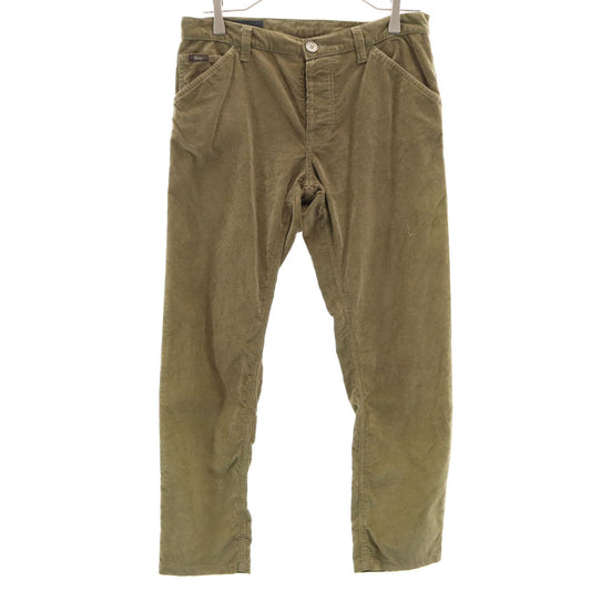 GUCCI Skinny Corduroy Button Fly Pants Khaki Green Size 44