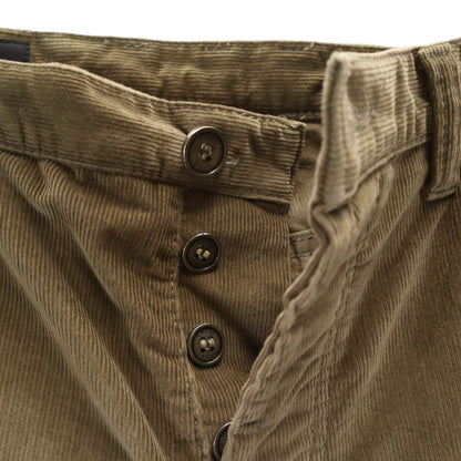 GUCCI Skinny Corduroy Button Fly Pants Khaki Green Size 44