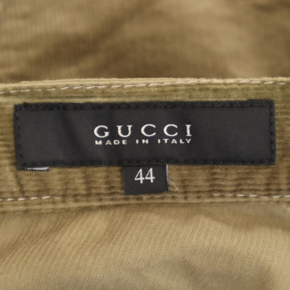 GUCCI Skinny Corduroy Button Fly Pants Khaki Green Size 44