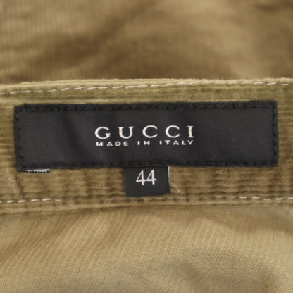 GUCCI Skinny Corduroy Button Fly Pants Khaki Green Size 44