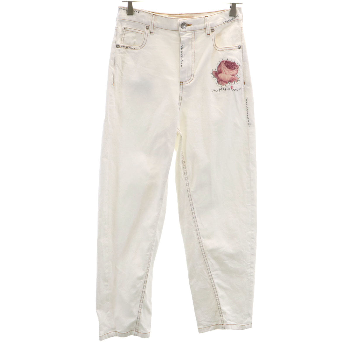MARNI Italian Tapered Pants White Size 36