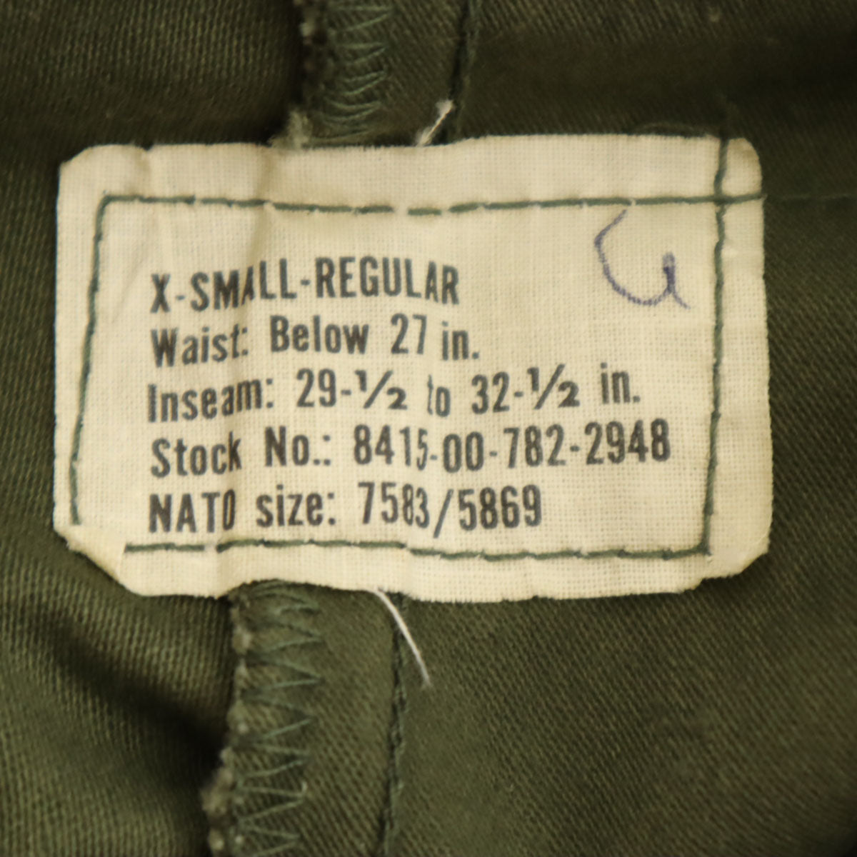 US ARMY 70s Vintage M65 DLA Khaki Cargo Pants Size XS