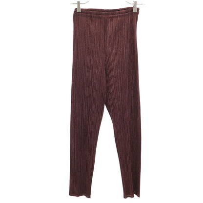 PLEATS PLEASE 90s Pleated Leggings Burgundy Size 2
