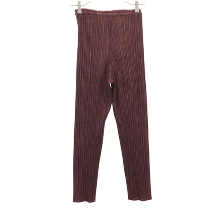 PLEATS PLEASE 90s Pleated Leggings Burgundy Size 2