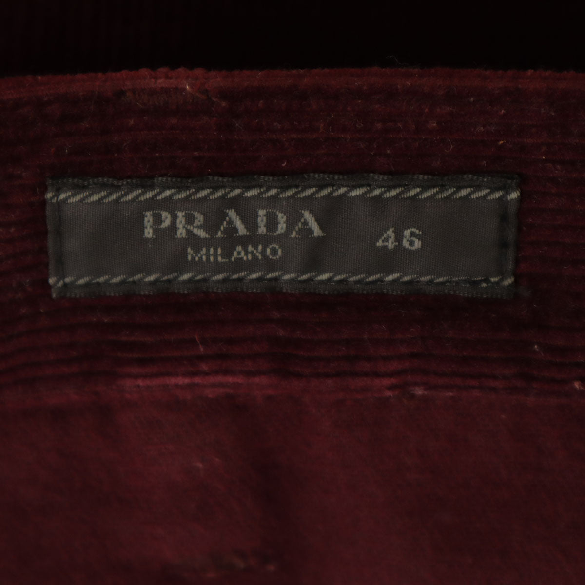 PRADA 2017 Italian Corduroy Pants Bordeaux Size 46
