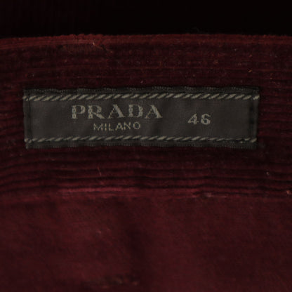 PRADA 2017 Italian Corduroy Pants Bordeaux Size 46