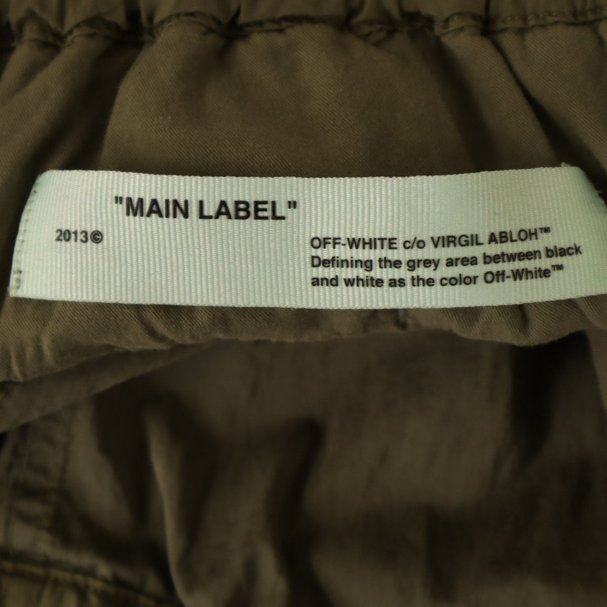 OFF-WHITE 19SS Cargo Pants Olive Size W34