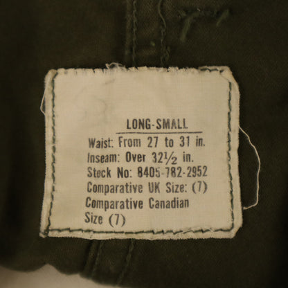 DSA 60s M65 US Army Vintage Cargo Pants Khaki Size S
