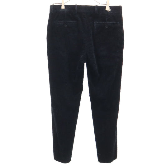 HERMES Italian Black Wide-Wale Corduroy Pants Size 42