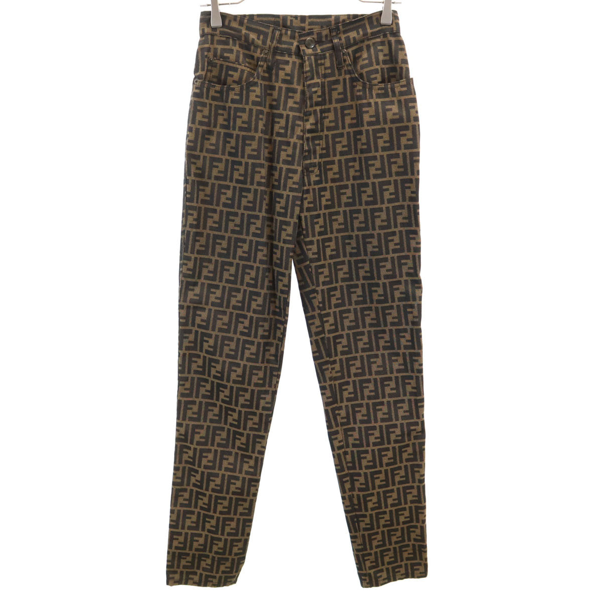 FENDI jeans Italian Zucca Pattern Pants Brown Size X0