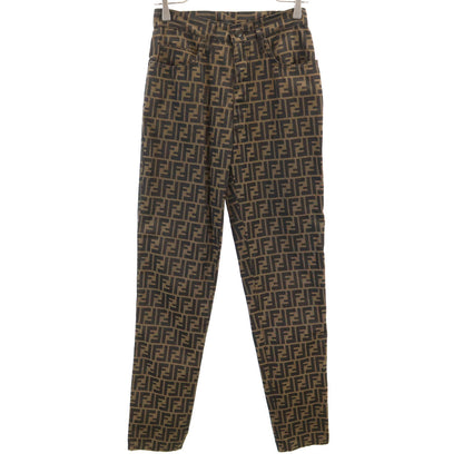 FENDI jeans Italian Zucca Pattern Pants Brown Size X0